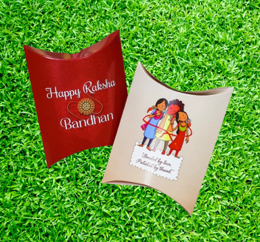 Rakshabandhan Special Pillow Box Mix Designs(4x4.5x1.5 Inches) Pack of 10