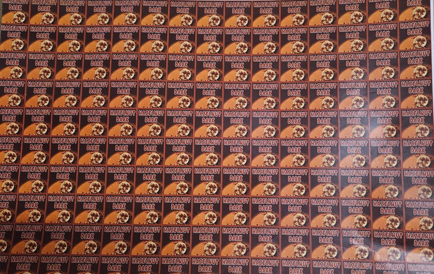 Hazelnut Dark Flavour Cavity Size Sqaure Chocolate Stickers