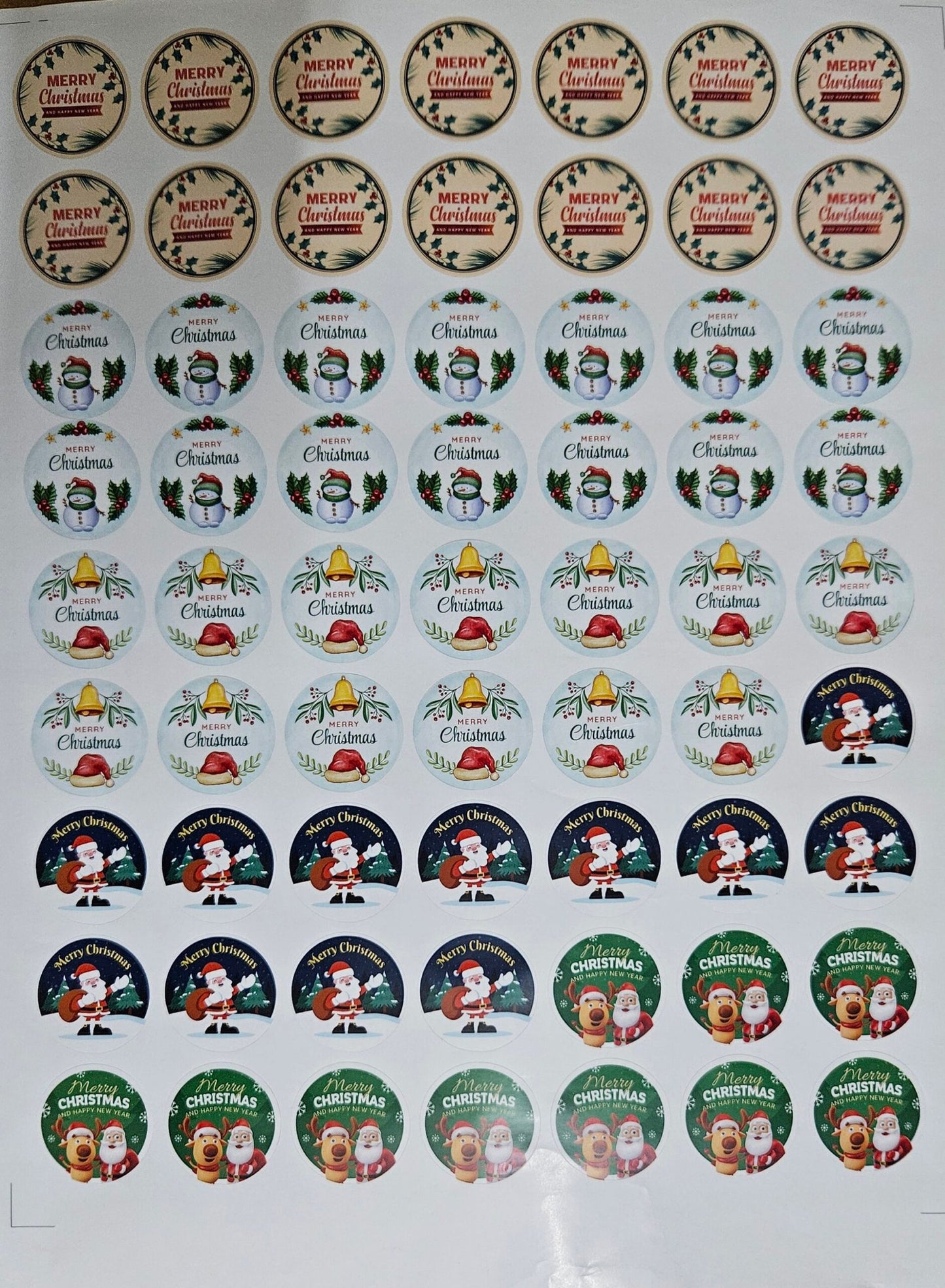 Merry Christmas Round 1.5 inch Stickers