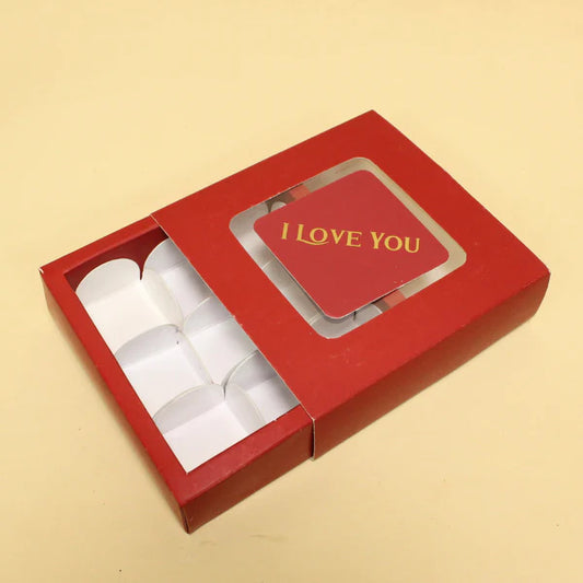 9 Cavity Multi Purpose Chocolate/ Brownie box with "I Love You" Tag (Set of 10)