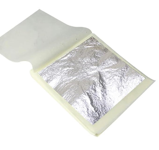 Edible Silver Leaf/Leaves Varakh 99% Purity, Edible Silver Varakh For Indian Sweets,Chocolates, Bakery And Beauty(Pack 10 Leaves)