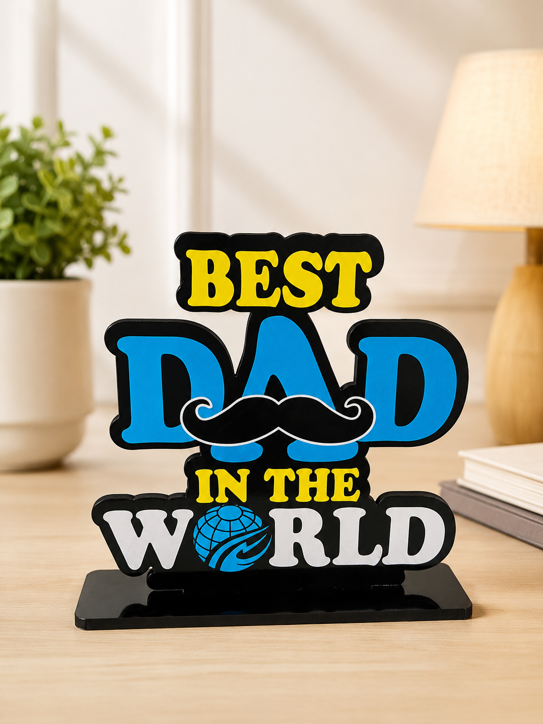 Best Dad in the World Table Top (Wooden Table Top)
