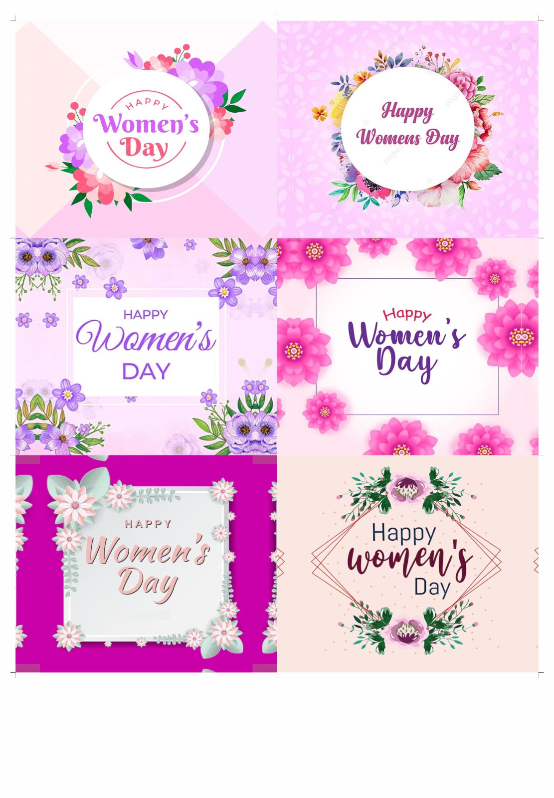 Happy Women's Day Bar Chocolate Stickers for 50-70gm Chocolates (6 Stickers)