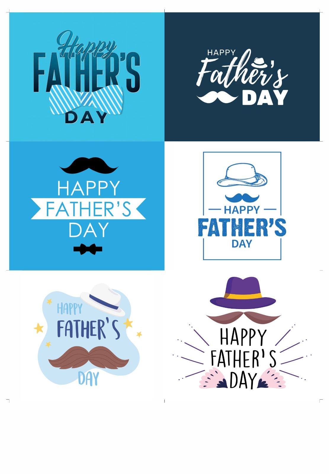 Happy Father's Day Bar Chocolate Stickers for 50-70gm Chocolates (6 Stickers)