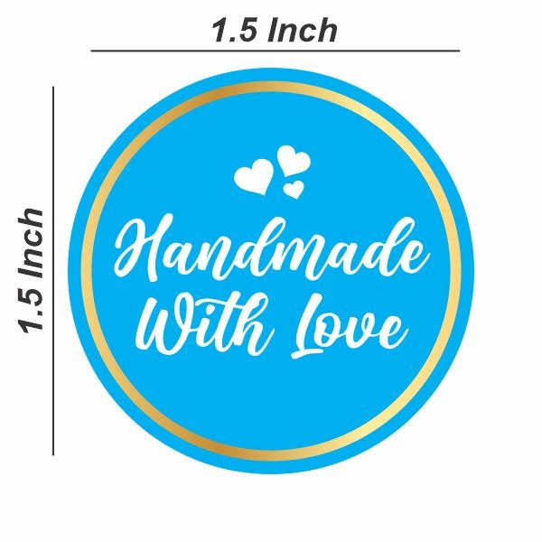 Handmade with Love 1.5 inch 60 Stickers comes with 4 different colours in a Sheet