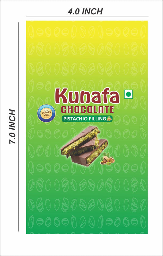 Kunafa Bar Sticker for 50-80gm chocolate (6 Stickers in a sheet)