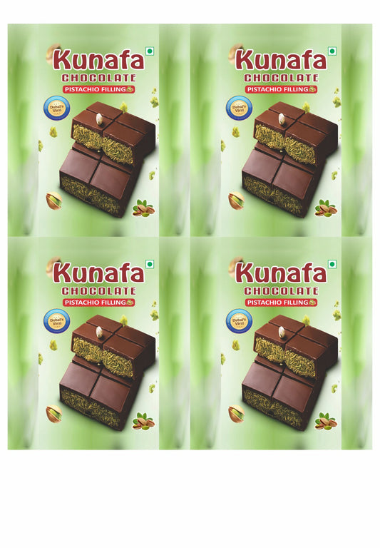 Kunafa Bar Sticker for 80-120vgm chocolate (4 Stickers in a sheet)