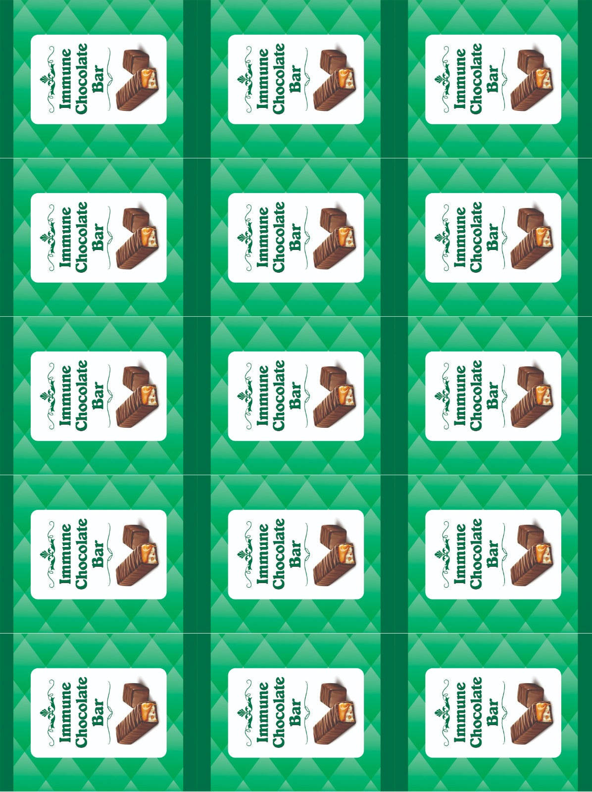 Immunity Energy Chocolate Bar Stickers (4 *4 inch)