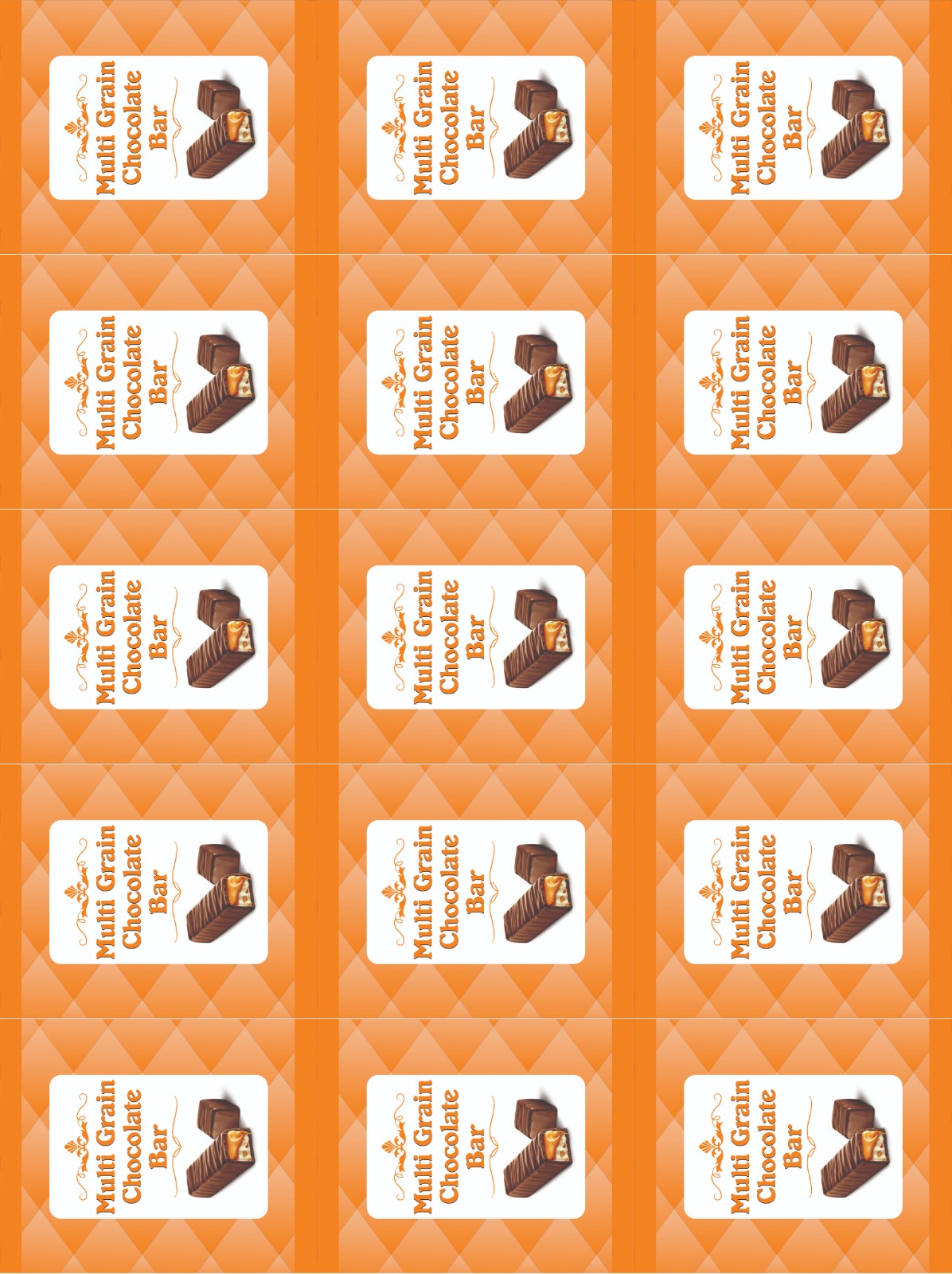 Multigrain Chocolate Bar Stickers (12 Stickers) (4*4 inch)