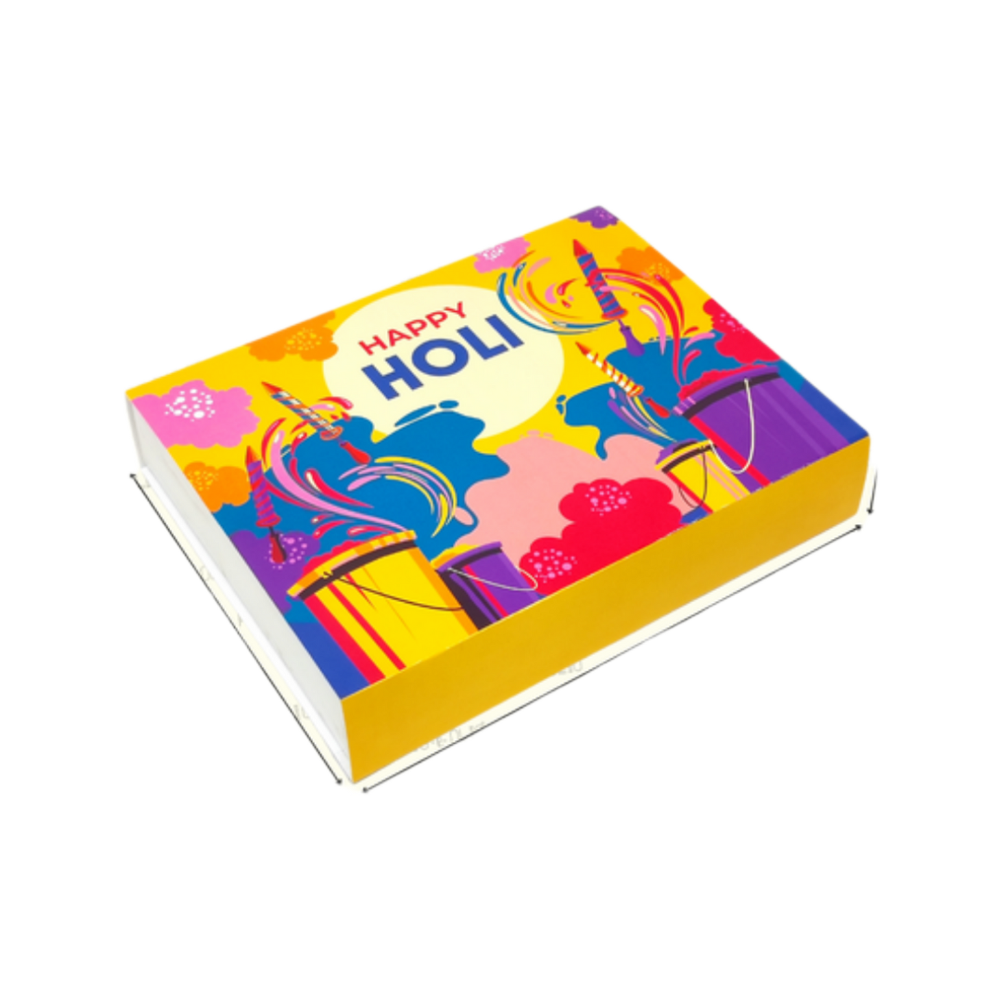 Happy Holi 12 Cavity Multi Purpose Box | 12 cavity Brownie Box | 12 Cavity chocolate Box | 12 cavity sweet box - Set of 10