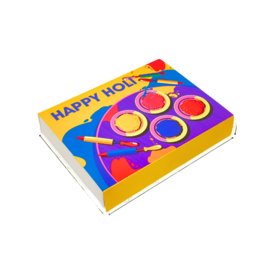 Happy Holi 12 Cavity Multi Purpose Box | 12 cavity Brownie Box | 12 Cavity chocolate Box | 12 cavity sweet box - Set of 10