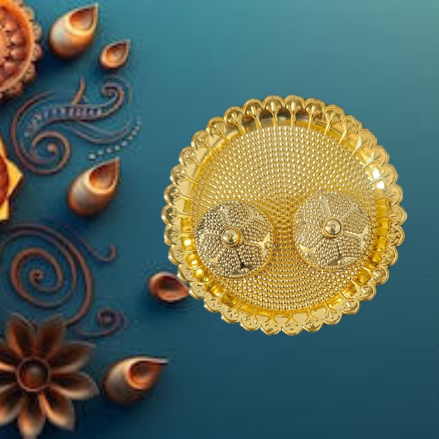 Round Shape Kumkum Roli Plate for Festive & Gifting Purpose