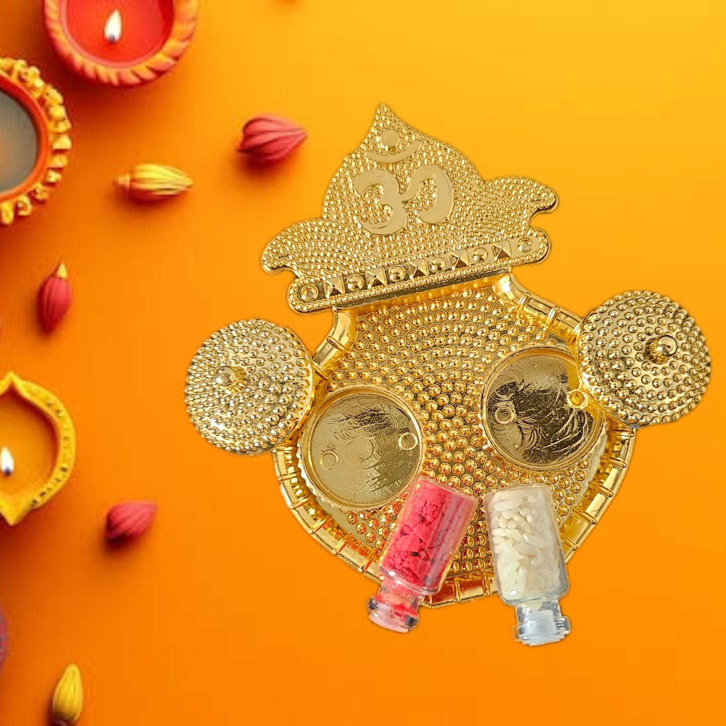 Kalash Shape Kumkum Roli Medium size Plate for Festive & Gifting Purpose