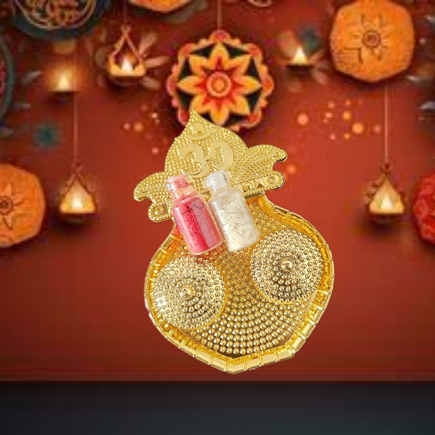Kalash Shape Kumkum Roli Medium size Plate for Festive & Gifting Purpose