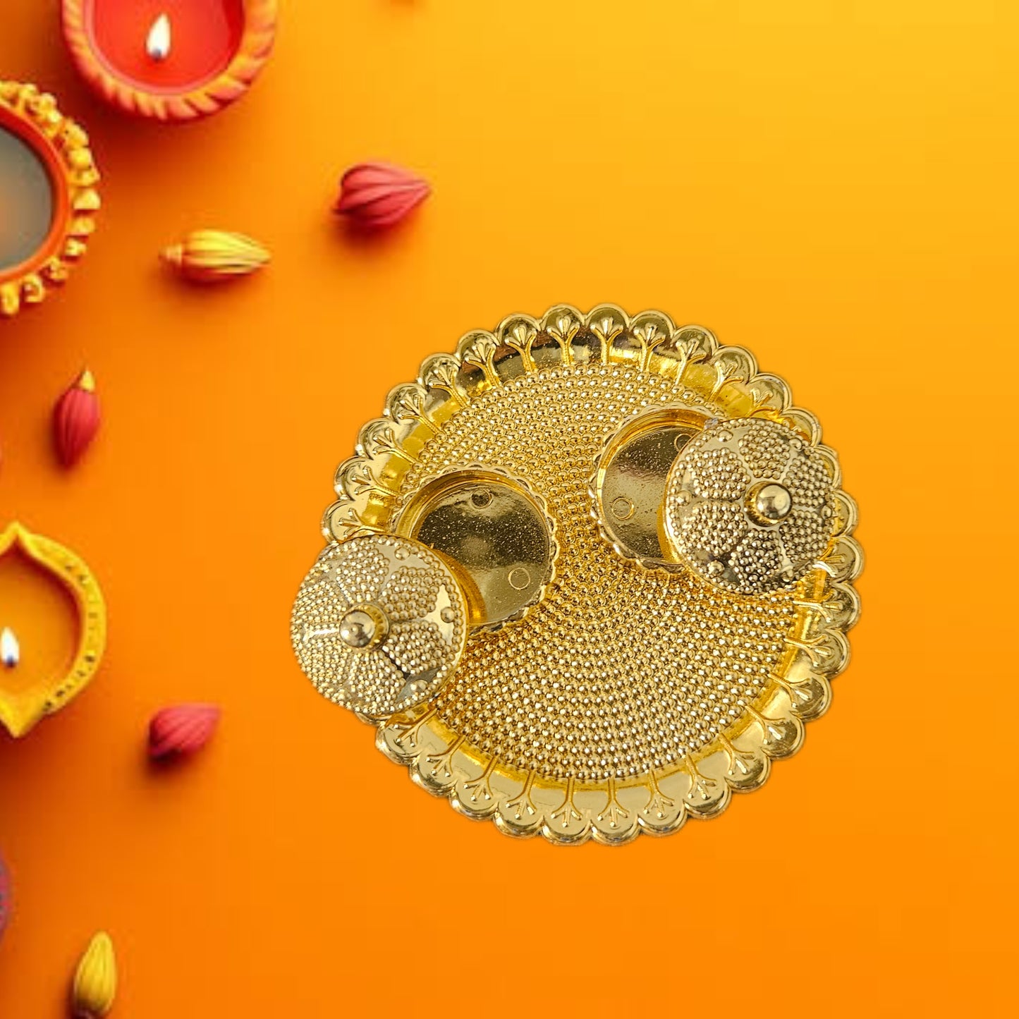 Round Shape Kumkum Roli Plate for Festive & Gifting Purpose