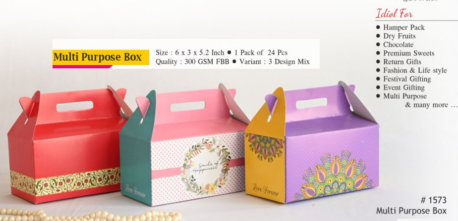 Multi Purpose Return Gift Hamper box (Set of 10) (Mix colour)