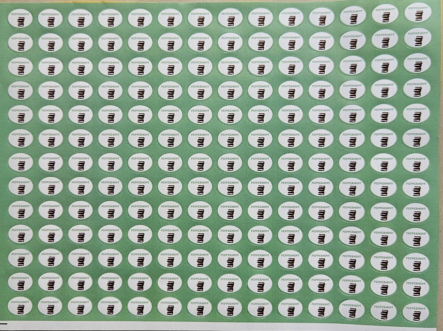 Peppermint Flavour Small 0.5 inch Chocolate Stickers