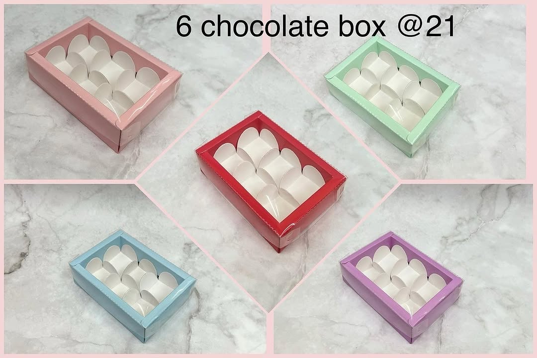 6 Cavity Multi-Purpose Chocolate Box | Gift Box for Chocolates, Candles, Truffles, Mithai (Pack of 10)