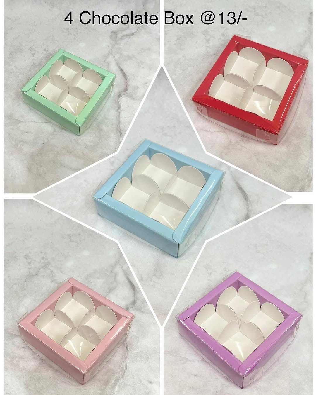 4 Cavity Multi-Purpose Chocolate Box | Gift Box for Chocolates, Candles, Truffles, Mithai (Pack of 10)