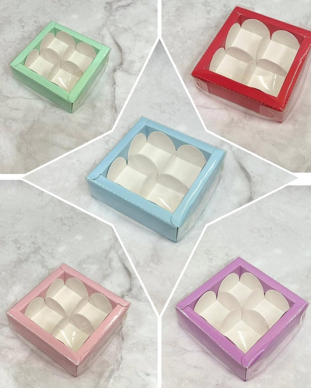 4 Cavity Multi-Purpose Chocolate Box | Gift Box for Chocolates, Candles, Truffles, Mithai (Pack of 10)