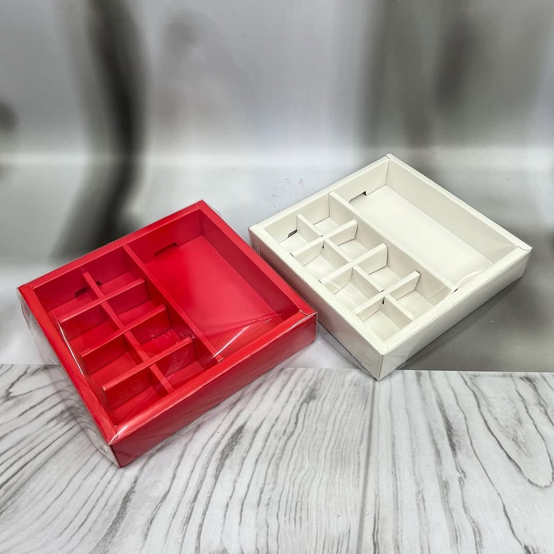 8+1 Multi-Purpose Hamper Box | Fits 8 Chocolates & 1 Bar | Festive & Gifting Packaging (Set of 10)