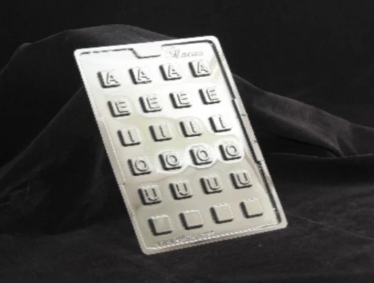 A,I,E,O,U (Vowels) Letter Chocolate Mould - Mould 487