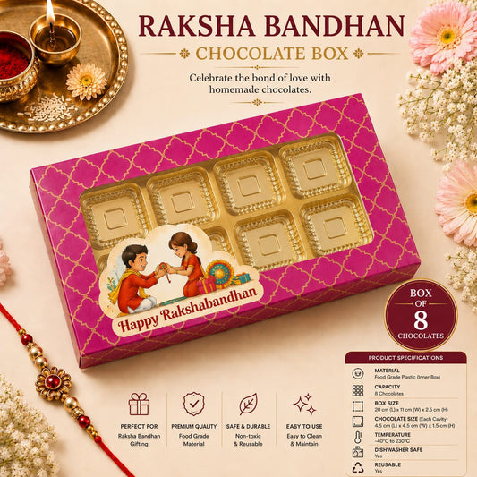 Happy Rakshabandhan 8 Cavity Chocolate Box (Pack of 5)