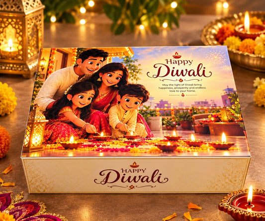Happy Diwali printed hamper box (Pack of 5 & 10) Size - 9*6*3 inch