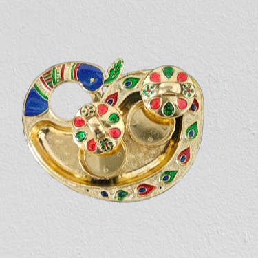 Peacock Shape Kumkum Roli Plate for Festive & Gifting Purpose