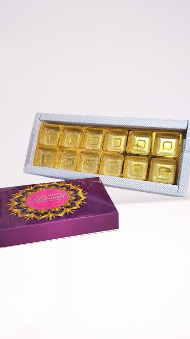12 Cavity Happy Diwali Chocolate box (Mix Colour) (Pack of 10)