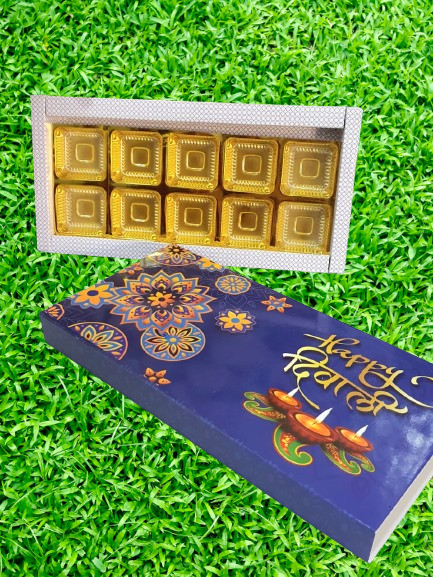 10 Cavity Happy Diwali Sliding Chocolate Box (Set of 10) Diwali Chocolate Box