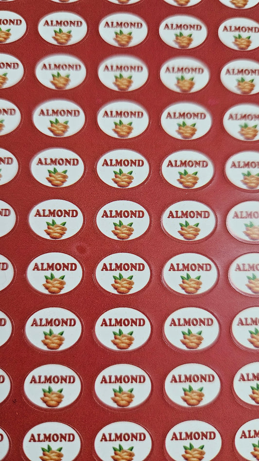 Almond Flavour Small 0.5 inch Chocolate Stickers