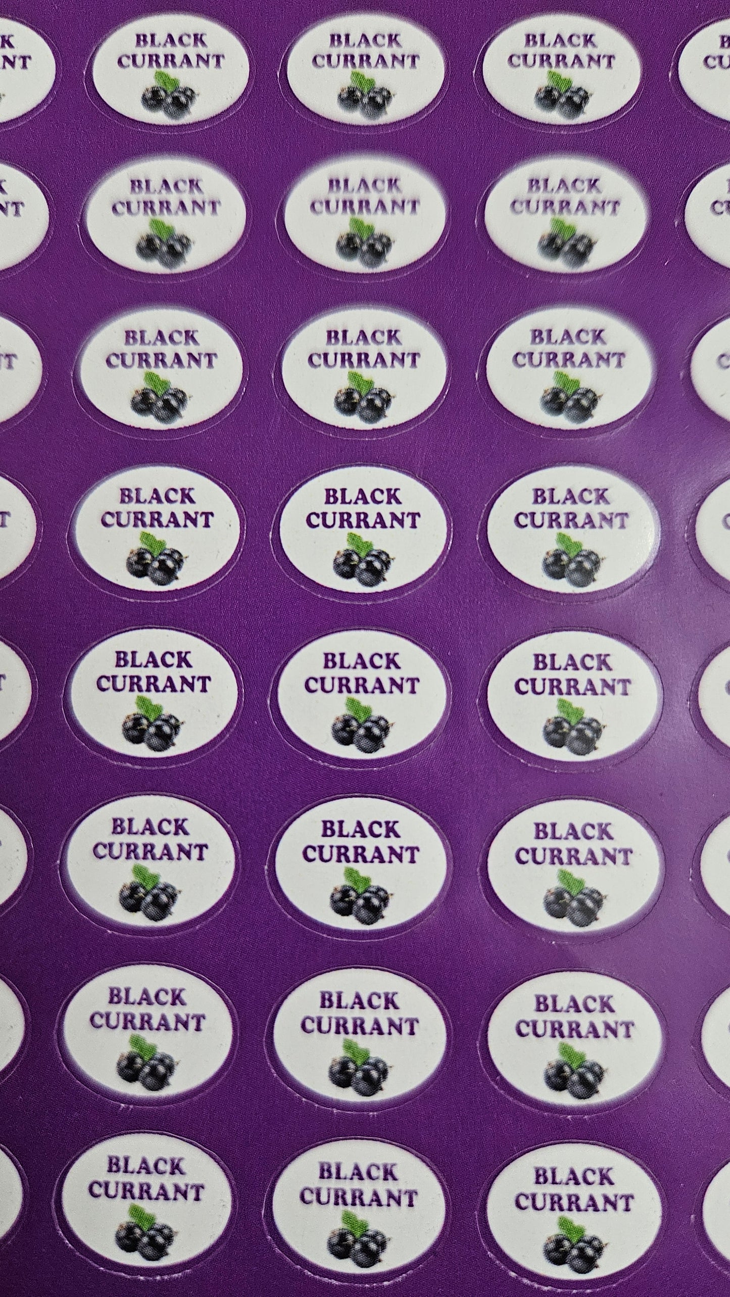 Black Currant Flavour Small 0.5 inch Chocolate Stickers