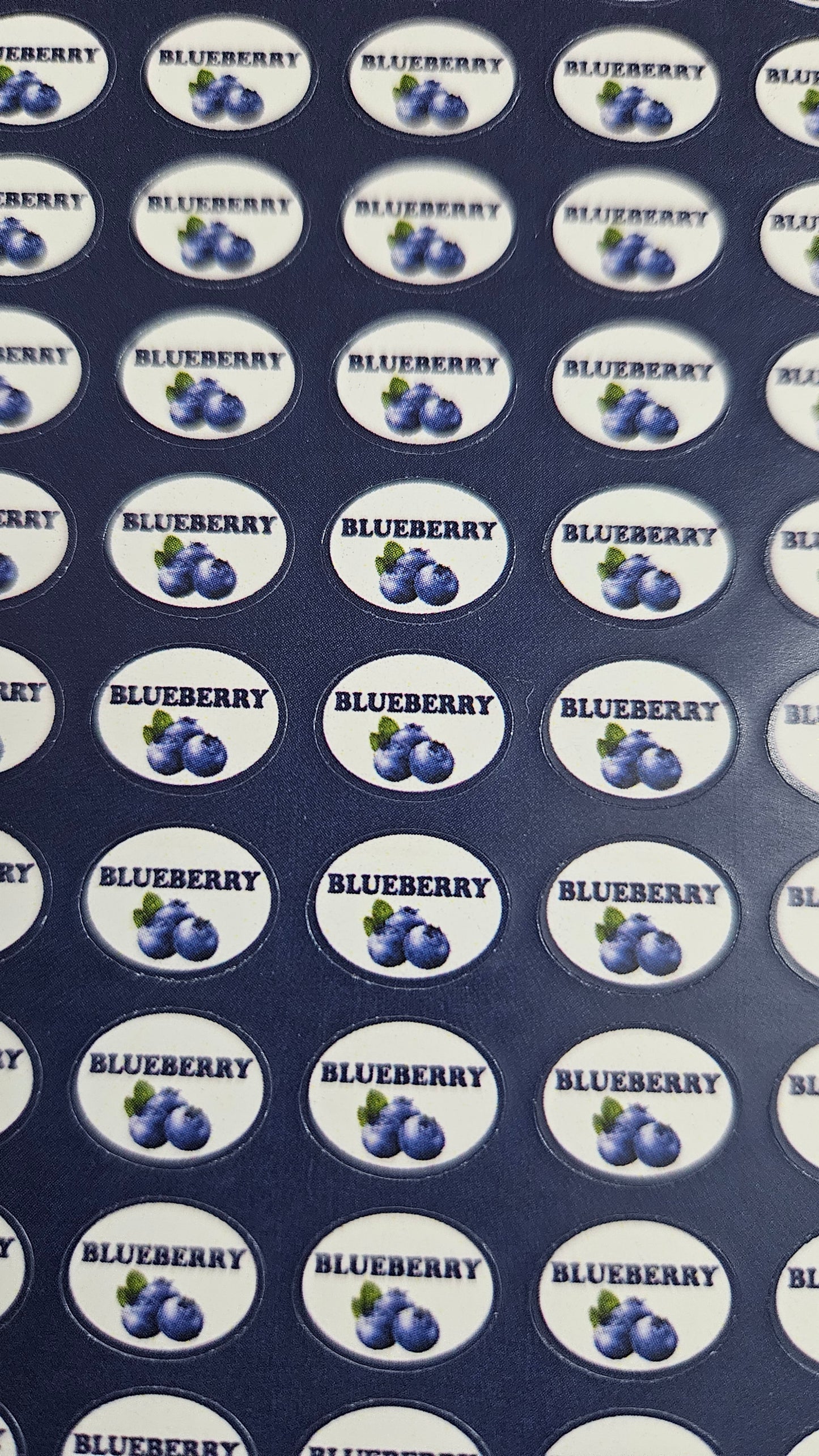 Blueberry Flavour Small 0.5 inch Chocolate Stickers