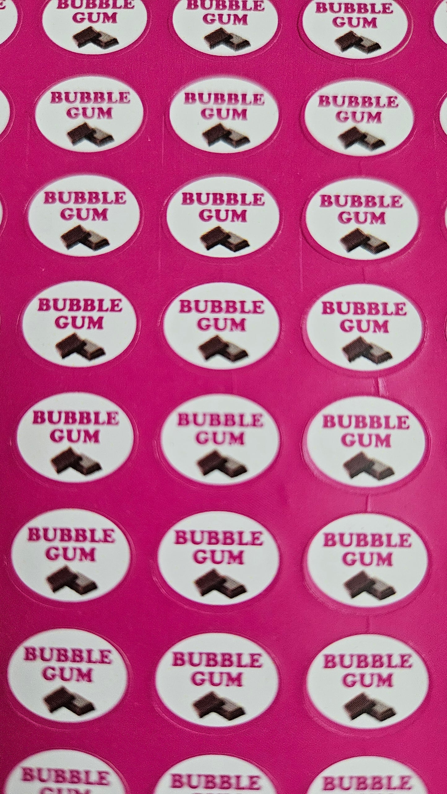 Bubble Gum Flavour Small 0.5 inch Chocolate Stickers