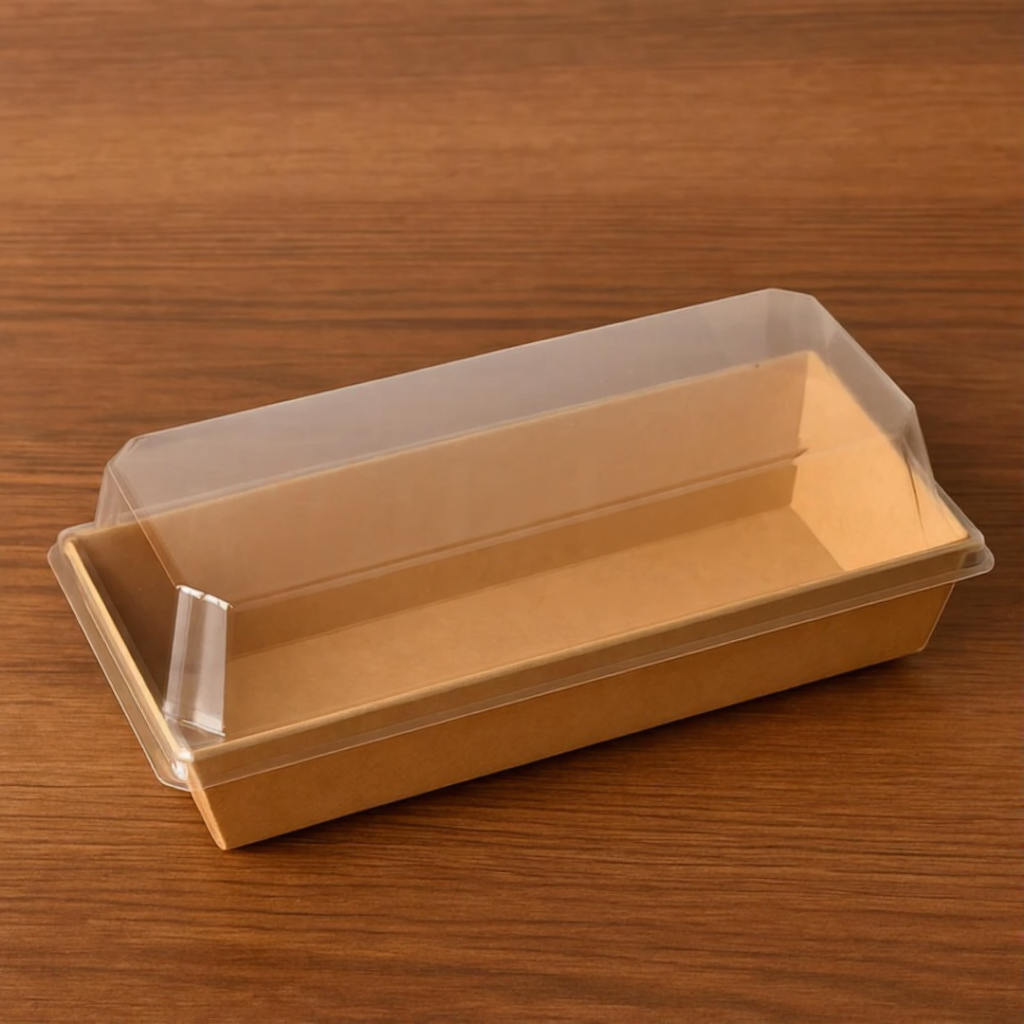 Bake N Serve - Kraft and White With Lid | Dessert Packing Containers | 400 Gm | Pack of 10