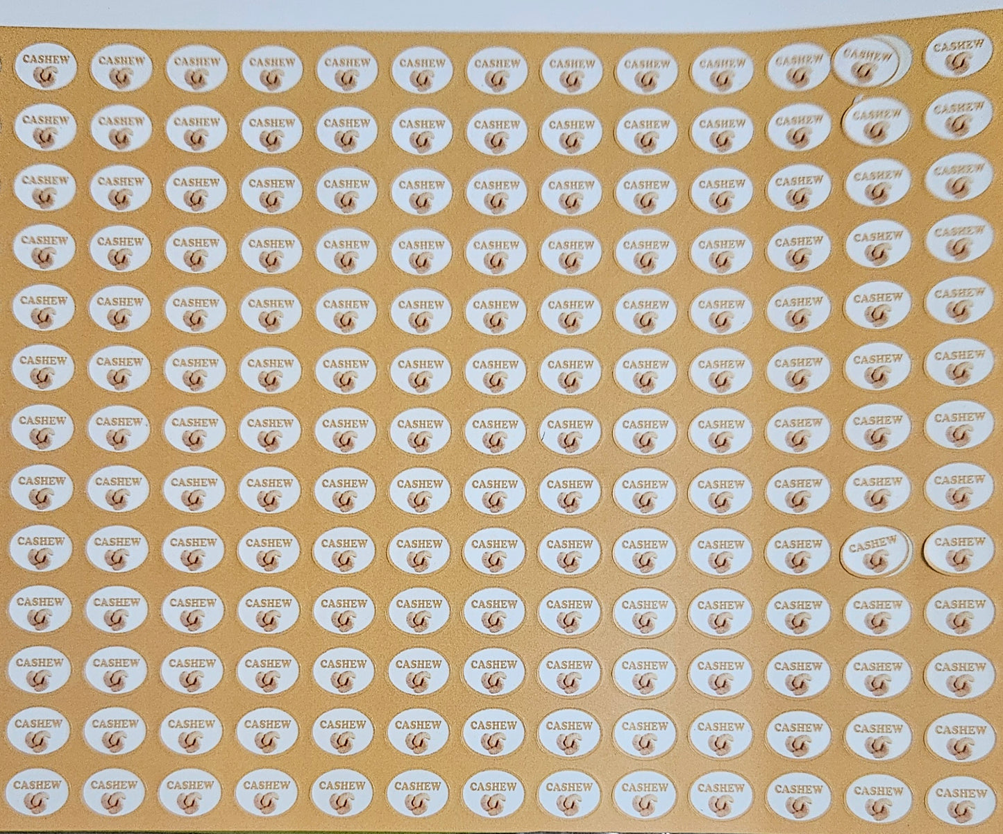 Cashew Flavour Small 0.5 inch Chocolate Stickers