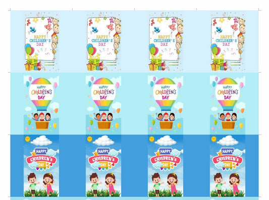 Happy children's Day Pillow Shape Stickers (3*3 inch) 12 stickers