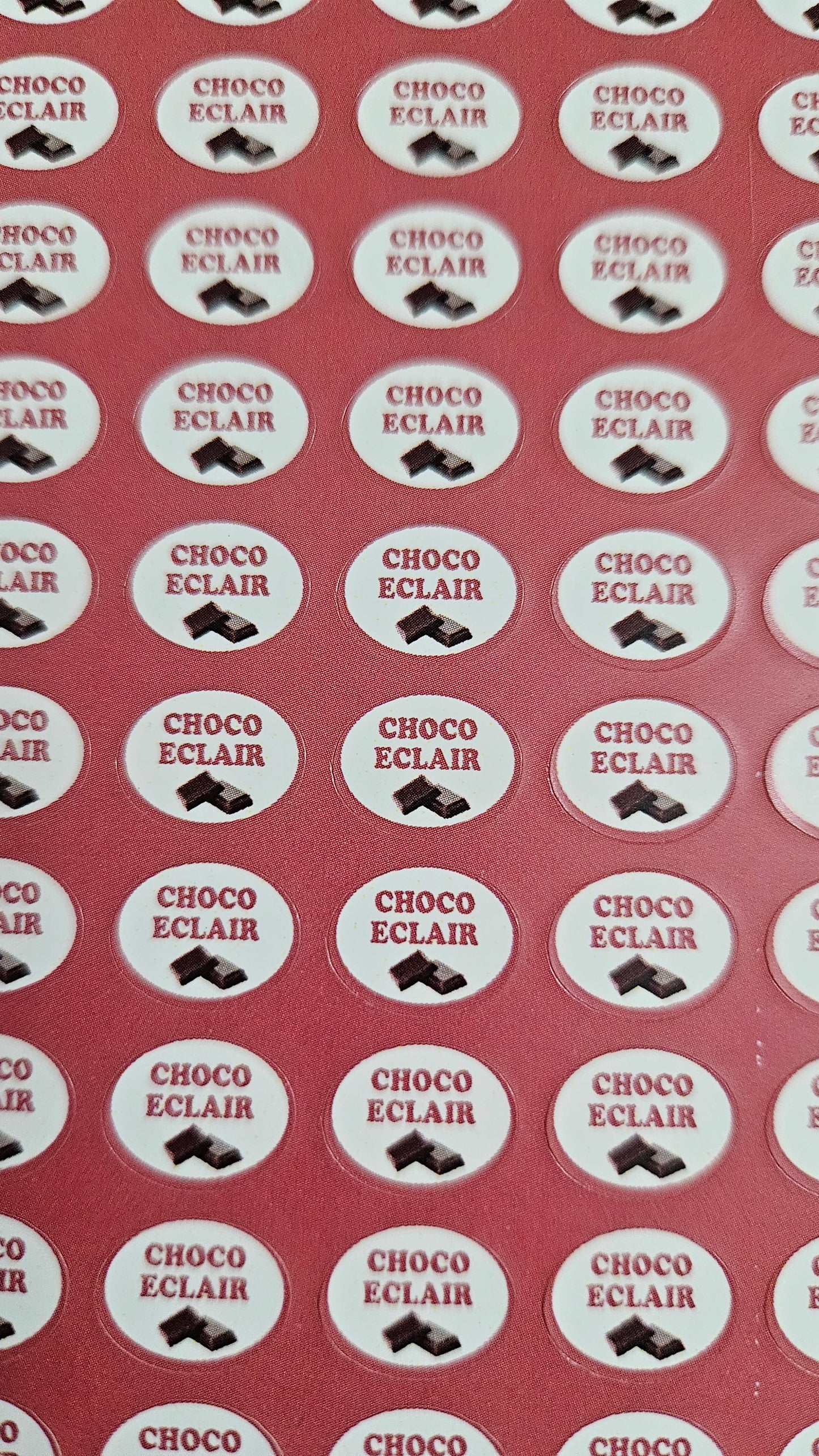 Choco Eclair Flavour Small 0.5 inch Chocolate Stickers