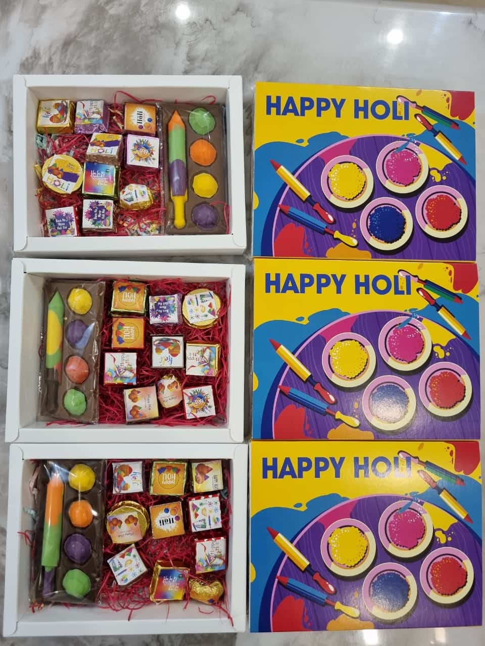 Happy Holi 12 Cavity Multi Purpose Box | 12 cavity Brownie Box | 12 Cavity chocolate Box | 12 cavity sweet box - Set of 10