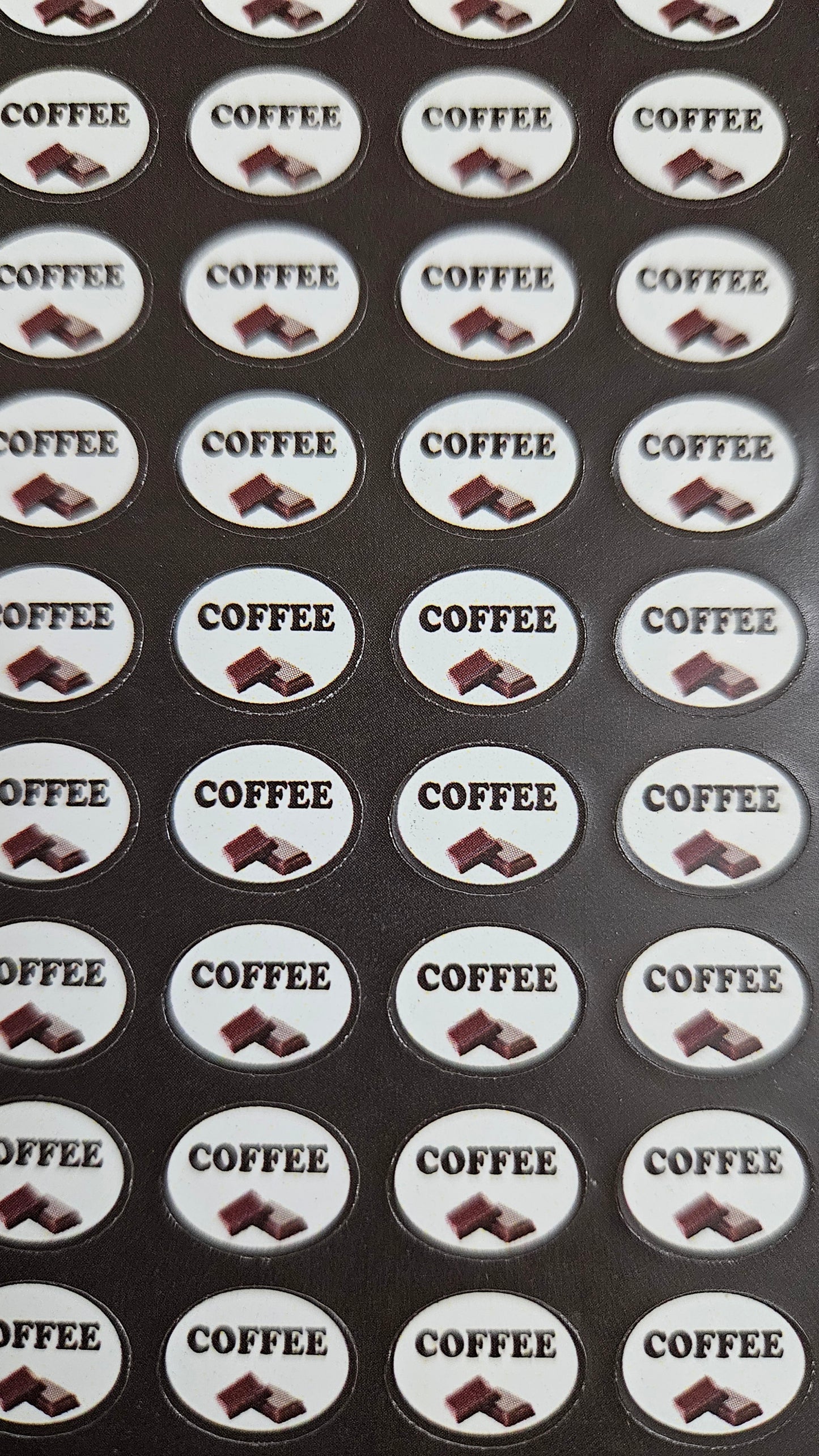 Coffee Flavour Small 0.5 inch Chocolate Stickers