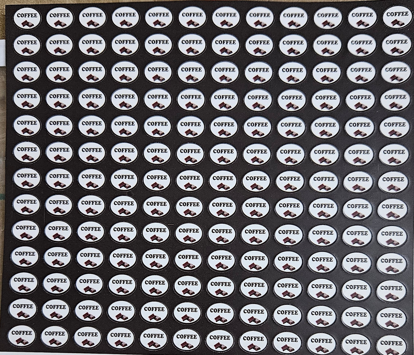 Coffee Flavour Small 0.5 inch Chocolate Stickers