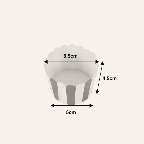 5cm | Rainbow Design Striped Scallop-Edge Baking Cups – Premium Paper Muffin Cup Liners |Pack Of 50