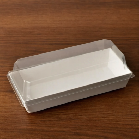 Bake N Serve - Kraft and White With Lid | Dessert Packing Containers | 400 Gm | Pack of 10