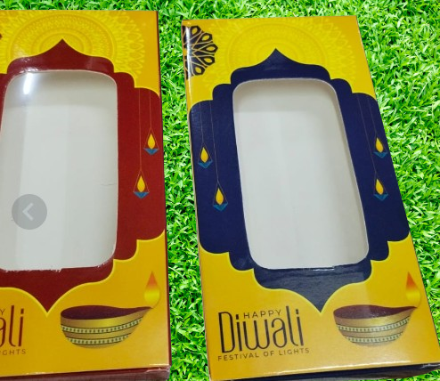 Happy Diwali Printed Bar Box | Diwali Chocolate Bar Box (Pack of 10)