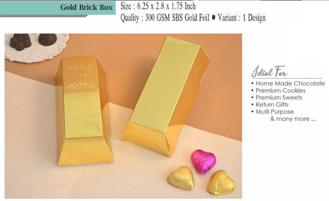 Gold Brick Bar Multi Purpose Chocolate Box | Gold Brick Gift Box