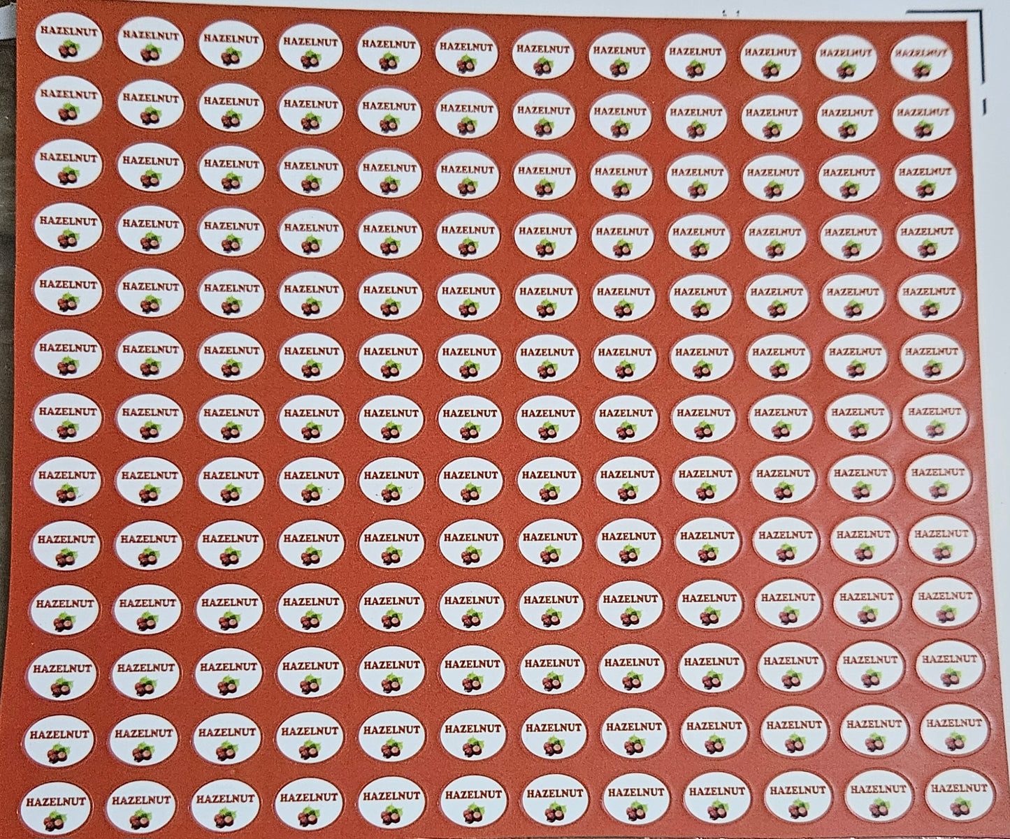 Hazelnut Flavour Small 0.5 inch Chocolate Stickers