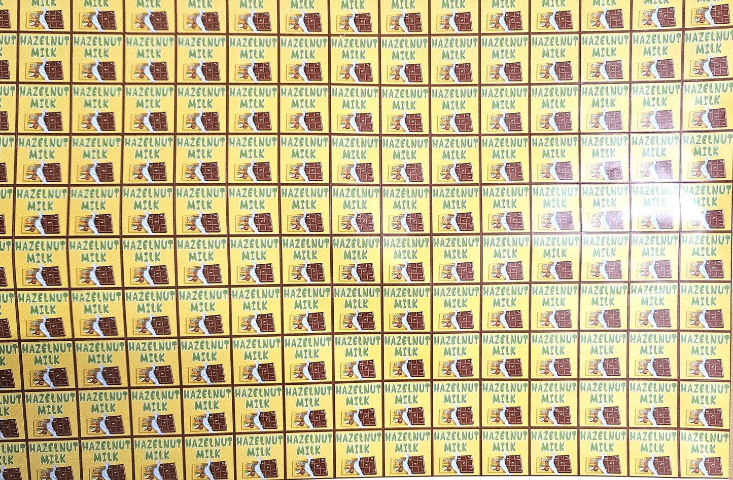 Hazelnut Milk Flavour Cavity Size Sqaure Chocolate Stickers