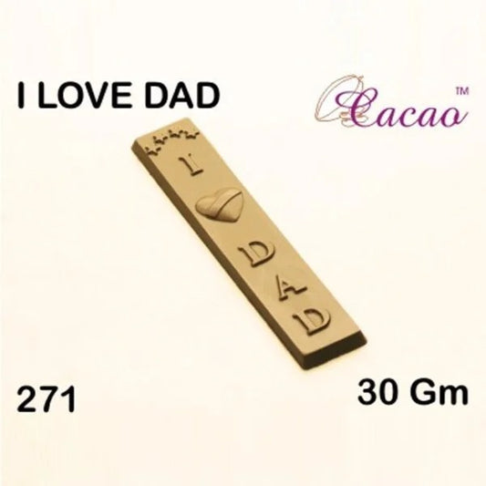 Mould 271 - I love Dad Chocolate Mould 30gm for Single Cavity Box
