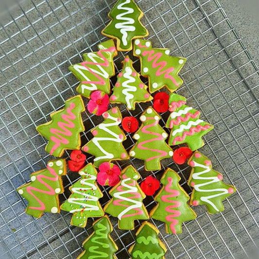 6 Cavity Silicone Christmas Pine Tree Chocolate Mould Silicone Fondant Mold for Chirstmas Tree Cookie Cake Decoration